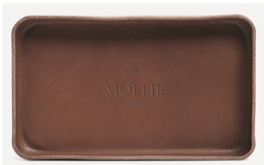 MOLLIE x BK Leather Valet Tray, Small Brown