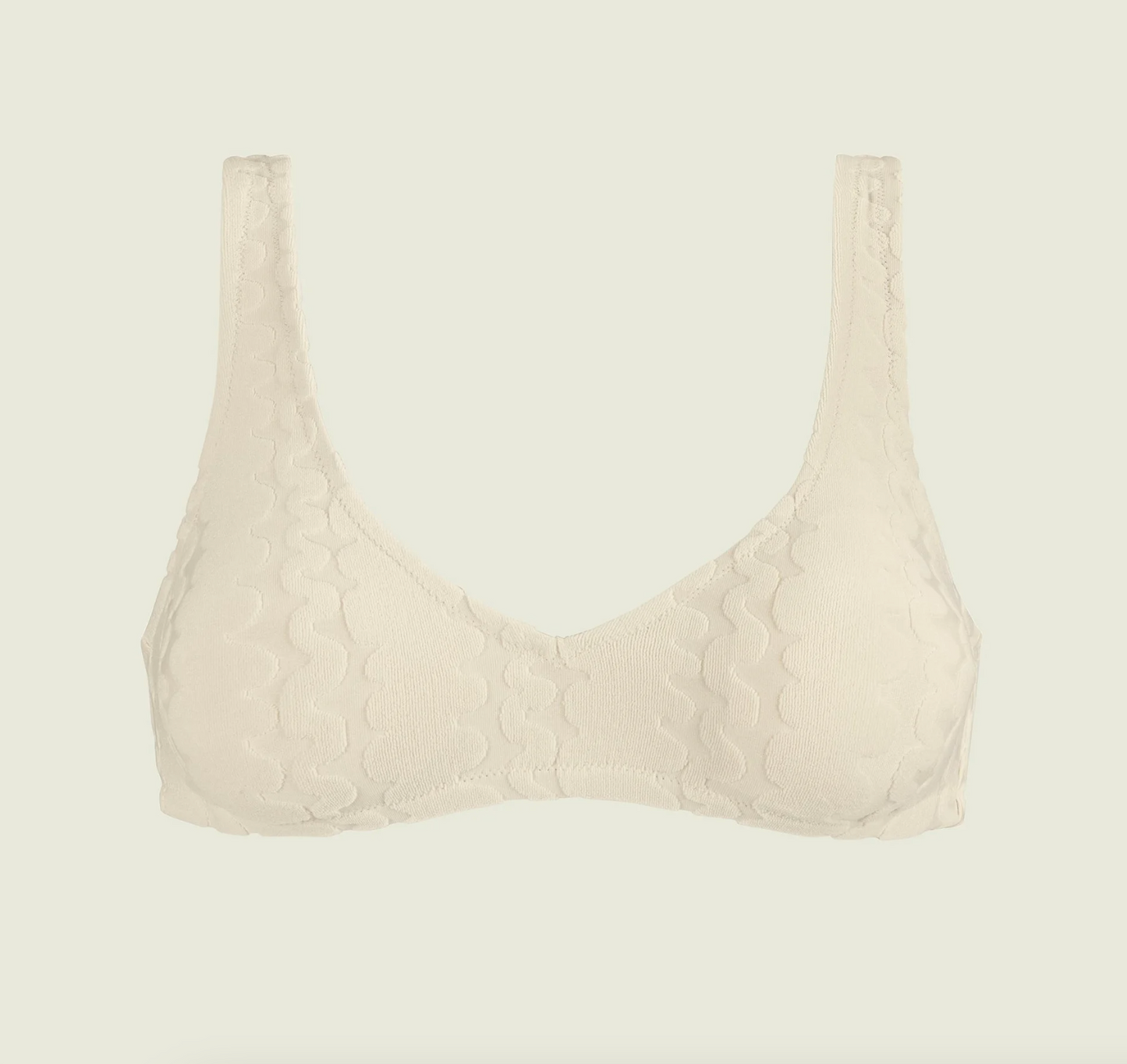 Ecru Scribble Roccia Bikini Top