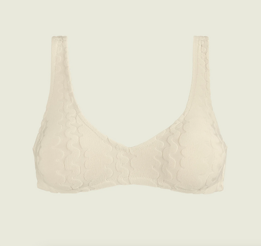 Ecru Scribble Roccia Bikini Top