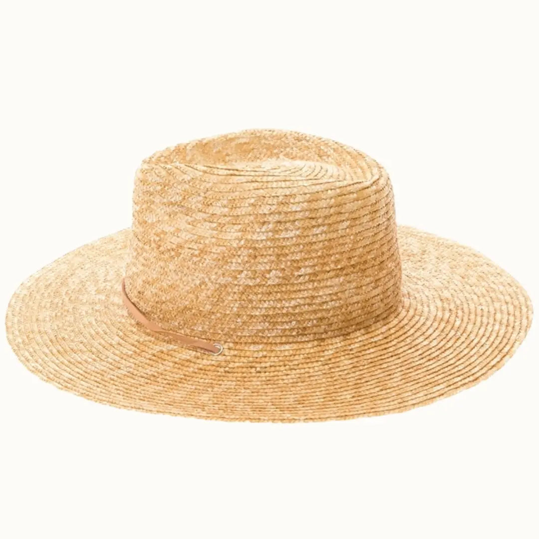 Structured Summer Straw Rancher Hat with Chin Cord