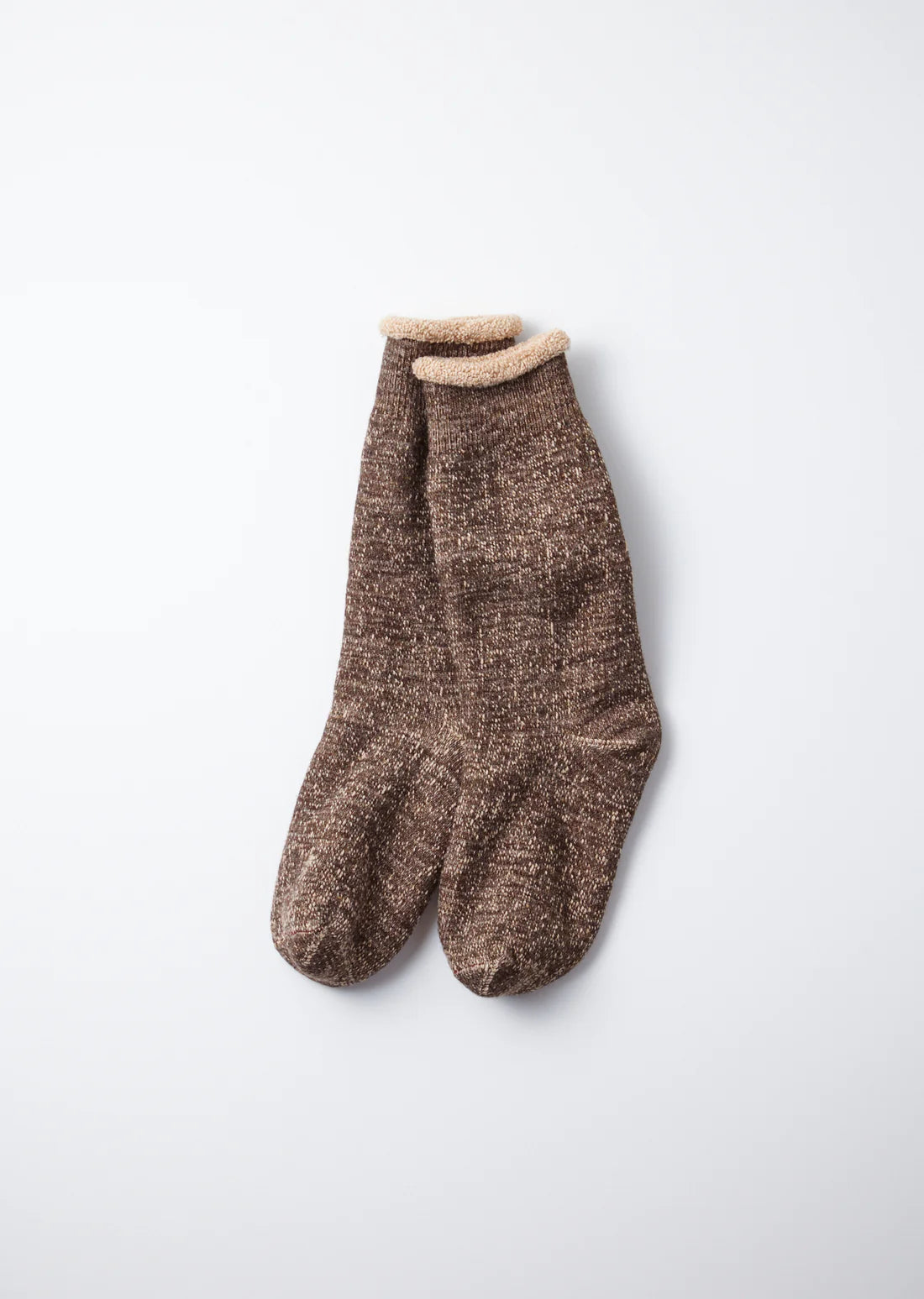 Double Face Brown Crew Socks