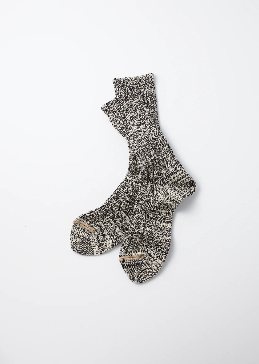 Recycled Cotton Ribbed Black Crew Socks