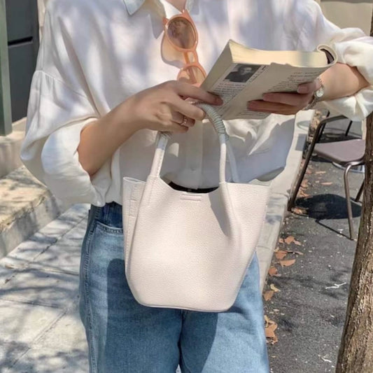 Small Leather Tote - Ivory