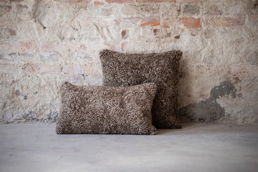 Thick Crossbreed Sheepskin Pillow - Natural Wool