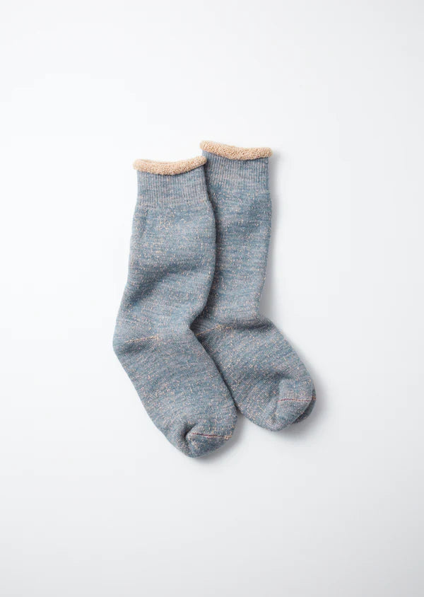 Double Face Blue Crew Socks