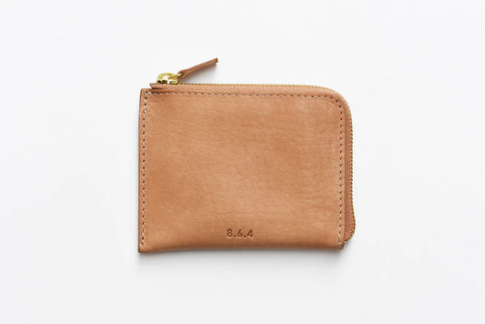 Tan Half Zip Wallet