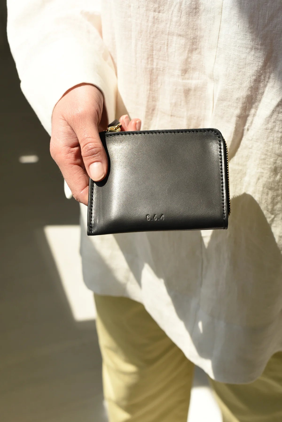 Black Half Zip Wallet