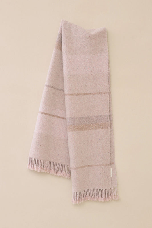 Handwoven Stripe Wrap, Mauve Confetti