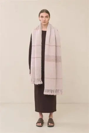 Handwoven Stripe Wrap, Mauve Confetti