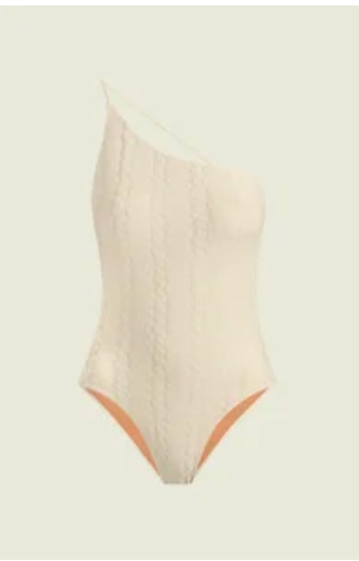 Ecru Scribble Tuffo Bathing Suit