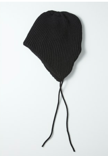 Ear Flap Merino + Cashmere Hat - Black