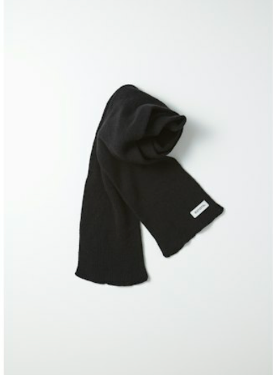 Wool Knit Scarf - Black