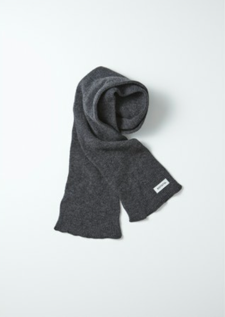 Wool Knit Scarf - Charcoal