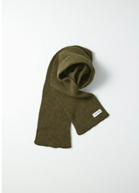 Wool Knit Scarf - Olive