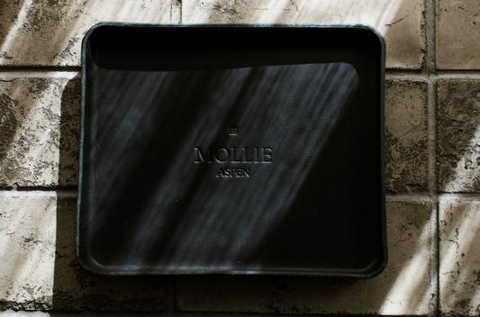 MOLLIE x BK Leather Valet Tray, Large Black