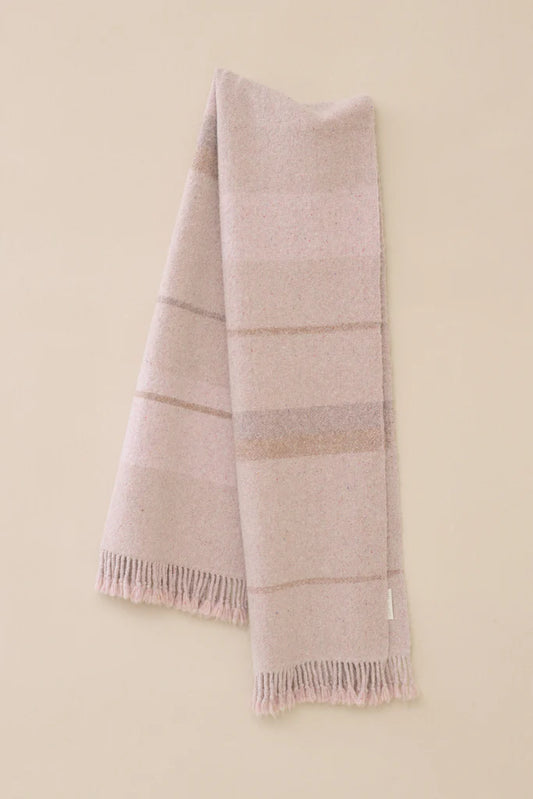 Handwoven Stripe Wrap, Mauve Confetti