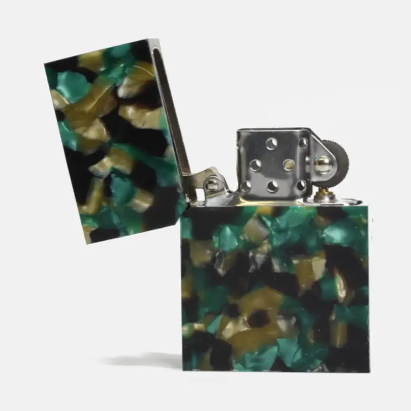 Green Confetti Zippo Style Lighter