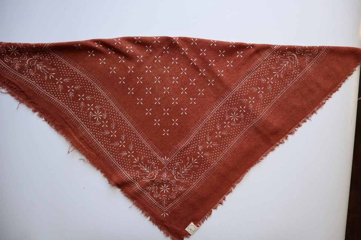 Terracotta Classic Print Naturally Dyed Bandana
